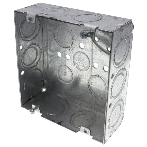Main product image of 4-11/16" x 1-1/2" Deep Square Box, 1/2" & 3/4" Eccentric Knockouts