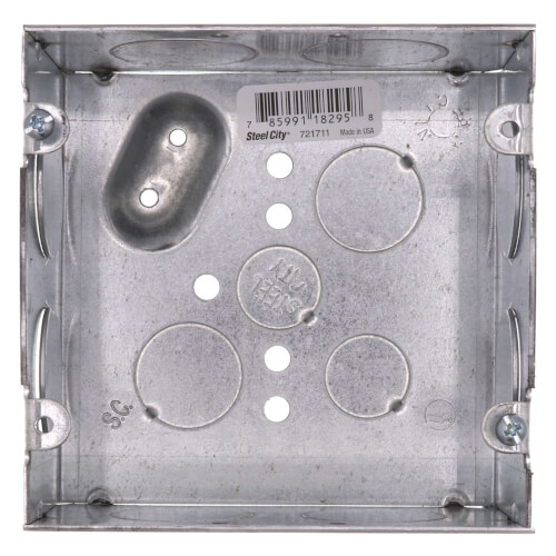 Main product image of 4-11/16" x 2-1/8" Deep Square Box, 1" Eccentric Knockouts