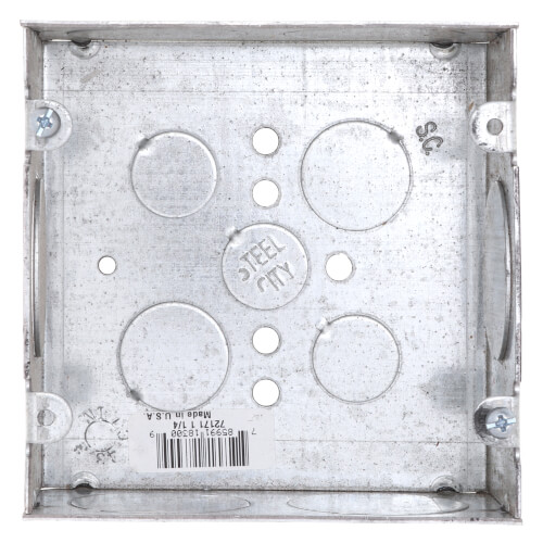 Main product image of 4-11/16" x 2-1/8" Deep Square Box, 3/4" & 1-1/4" Eccentric Knockouts