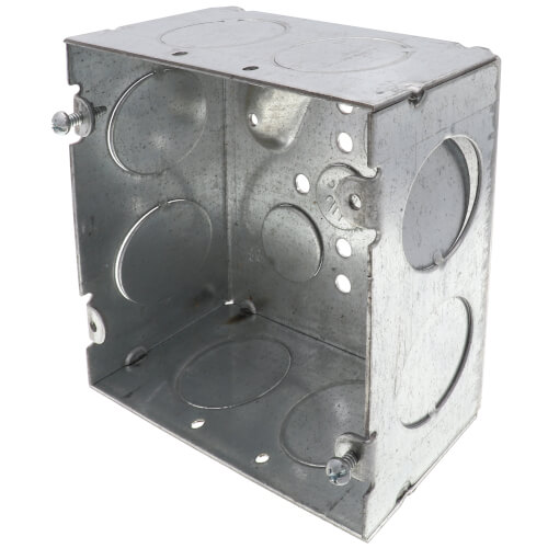 Main product image of 4-11/16" x 2-1/8" Deep Square Box, 1" Eccentric Knockouts