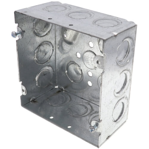 Main product image of 4-11/16" x 2-1/8" Deep Square Box, 1/2" & 3/4" Eccentric Knockouts