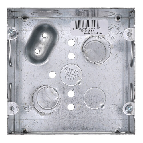 Main product image of 4-11/16" x 2-1/8" Deep Square Box, 3/4" & 1" Knockouts