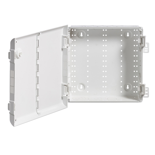 Main product image of 14" Wireless Structured Media Enclosure w/ Vented Hinged Door, Plastic (White)