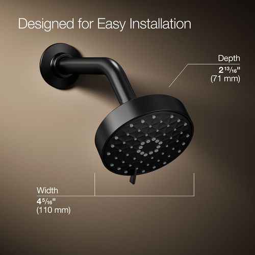 Main product image of Awaken G110 Multi-Function Showerhead, 1.75 GPM (Matte Black), K-72419-G-BL