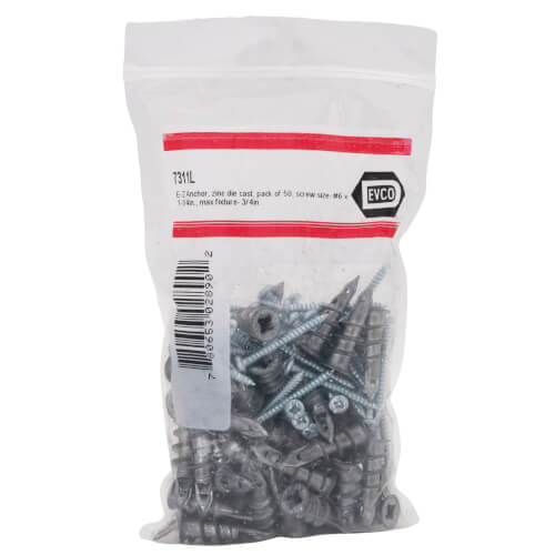 Main product image of #6 x 1-1/4" Self-Drilling Gypsum Wallboard Anchor (Pack of 50)