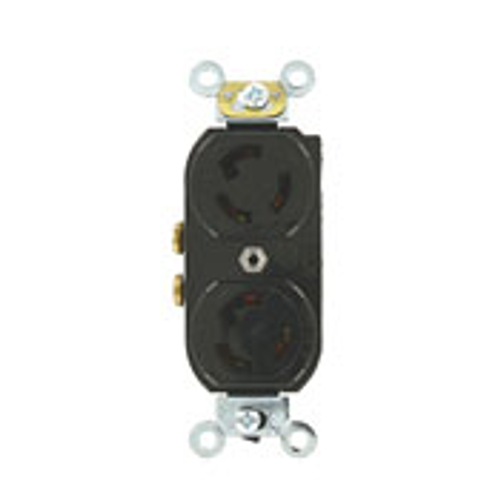 Main product image of 15 Amp-125V 2-Pole, 3-Wire, Duplex Flush Receptacle w/ Split Feed: 2 Hot Feeds and 2 Neutral Returns, Self-Grounding (Black)