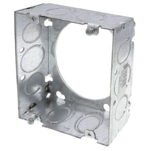 Main product image of 4-11/16" x 1-1/2" Deep Square Box Extension Ring, 1/2" & 3/4" Knockouts