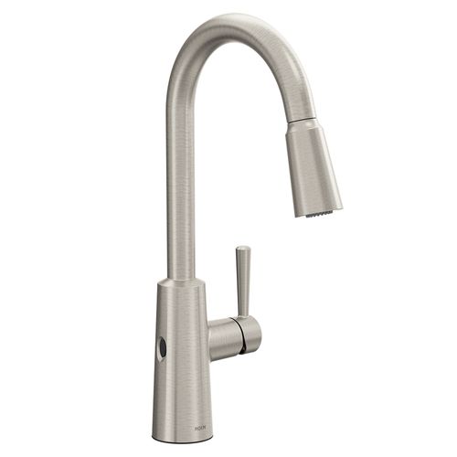 Main product image of Riley Spot Resist Stainless 1 Handle High Arc Pulldown Kitchen Faucet, Motionsense Wave, 7402EWSRS