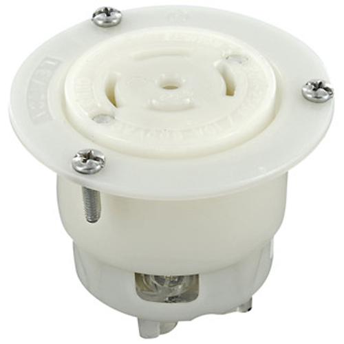 Main product image of 20/10A, 250V Flanged Outlet, Locking Receptacle, Industrial Grade