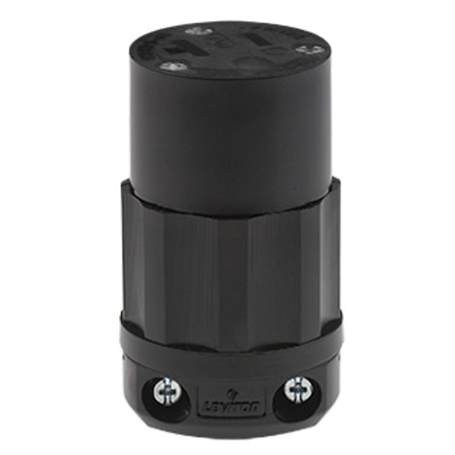 Main product image of 20A, 125V NEMA 5-20R, 2P, 3W, Connector, Straight Blade, Grounding, All Black (Black)