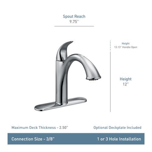 Main product image of Camerist 1 Handle Pullout Kitchen Faucet, 1.5 GPM, 7545C (Chrome)