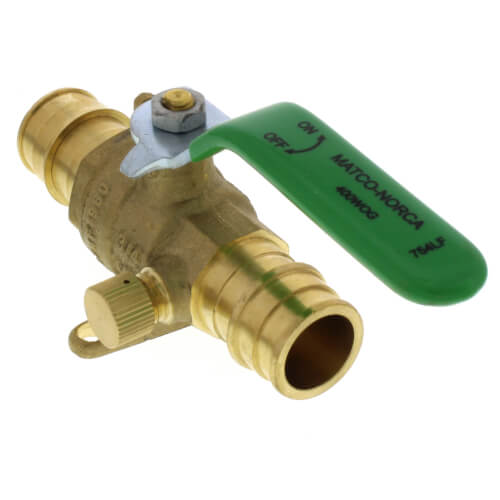 Main product image of 3/4" Cold Expansion PEX Ball Valve w/ Waste Drain & Drop Ear Elbow (Lead Free)
