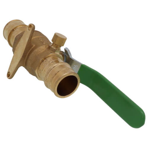 Main product image of 1" Cold Expansion PEX Full Port Ball Valve w/ Waste Drain & Drop Ear Elbow (Lead Free)