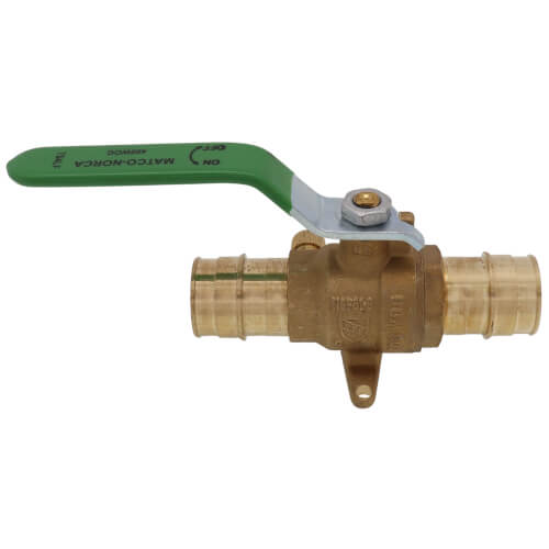 Main product image of 1" Cold Expansion PEX Full Port Ball Valve w/ Waste Drain & Drop Ear Elbow (Lead Free)