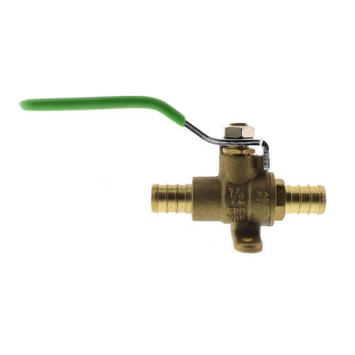 Main product image of 1/2" PEX Ball Valve w/ Waste Drain & Drop Ear Elbow (Lead-Free)