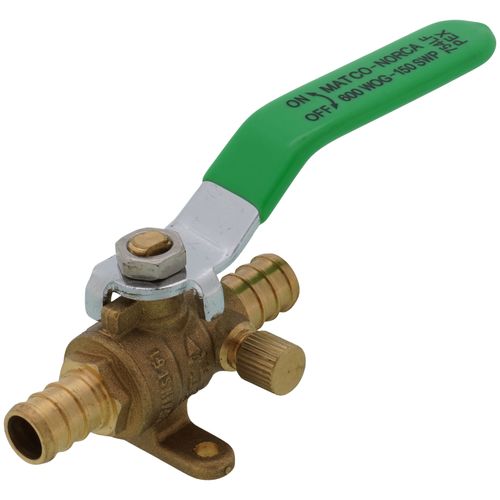 Main product image of 1/2" PEX Ball Valve w/ Waste Drain & Drop Ear Elbow (Lead-Free)