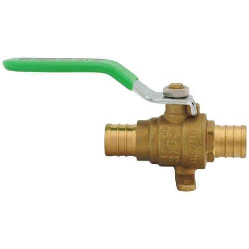 Main product image of 3/4" PEX Ball Valve w/ Waste Drain & Drop Ear Elbow (Lead Free)