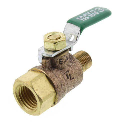 Main product image of 1/8" MNPT x 1/4" FNPT Test Cock, Ball Type with Handle (Lead-Free)