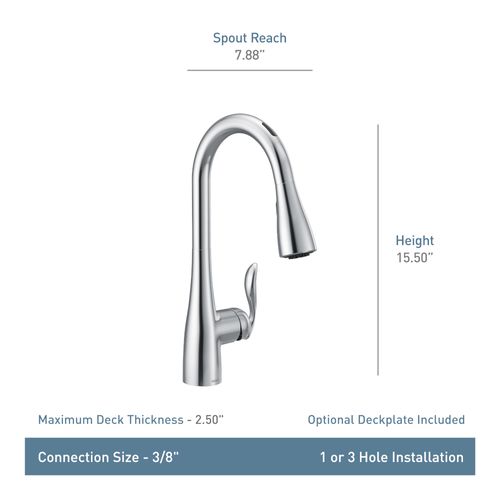 Main product image of Arbor 1 Handle Pulldown Kitchen Faucet, 1.5 GPM, 7594EVC (Chrome)