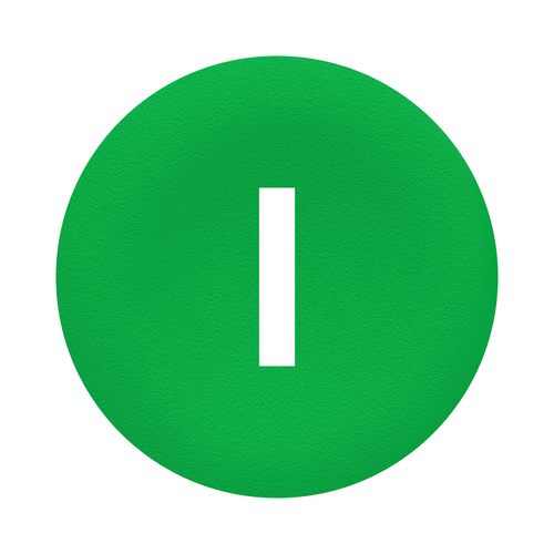 Main product image of Harmony ZB Round White Marked I Push Button Cap - Green