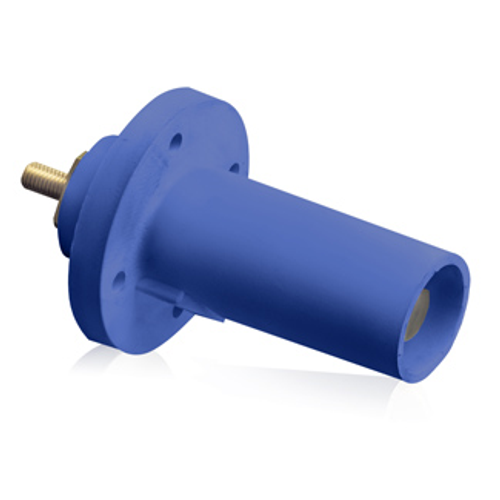 Main product image of 17 Series Male Panel Receptacle, Cam-type, 90-degree, Taper Nose, Threaded Stud, 250-750MCM, 690A (Blue)