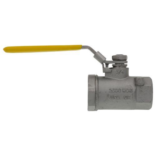 Main product image of 3/4" Standard Port Stainless Steel Threaded Ball Valve w/ Locking Handle, 30 Cv (Lead Free)