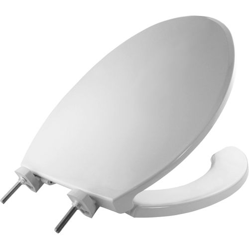 Main product image of Elongated Open Front Hospitality Plastic Toilet Seat w/ Cover, STA-TITE, DuraGuard (White)