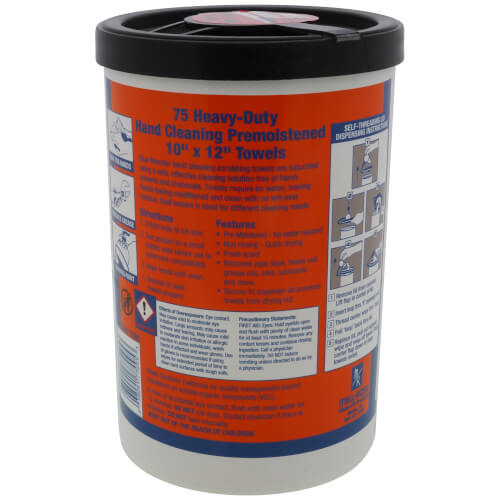 Main product image of 10" x 12" Pre-Moistened Cleaning Towels w/ Nail Brush - Citrus (75 per Pack)