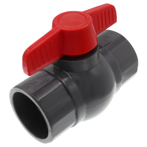 Main product image of 2" 770G PVC Sch. 80 Ball Valve w/ Solvent Ends (Gray)
