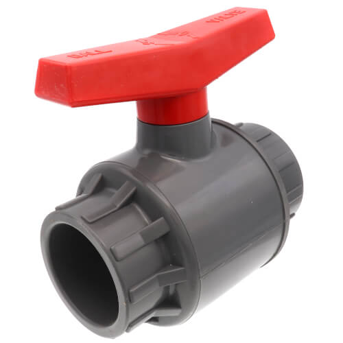 Main product image of 2-1/2" 770G SCH 80 PVC Ball Valve w/ Solvent Ends (Gray)