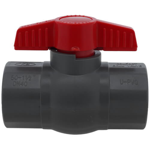 Main product image of 1-1/2" 770G SCH 80 Gray PVC Ball Valve (Threaded)