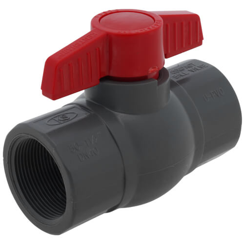 Main product image of 1-1/2" 770G SCH 80 Gray PVC Ball Valve (Threaded)