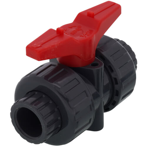 Main product image of 1/2" 772ST SCH 80 Gray True Union PVC Ball Valve (Solvent & Threaded)