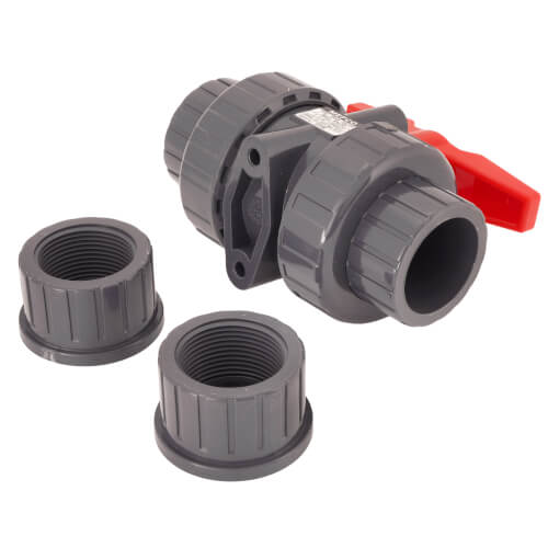 Main product image of 1-1/4" 772ST SCH 80 Gray True Union PVC Ball Valve (Solvent & Threaded)