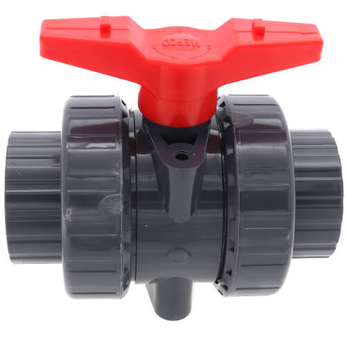 Main product image of 2" 772ST SCH 80 Gray True Union PVC Ball Valve (Solvent & Threaded)
