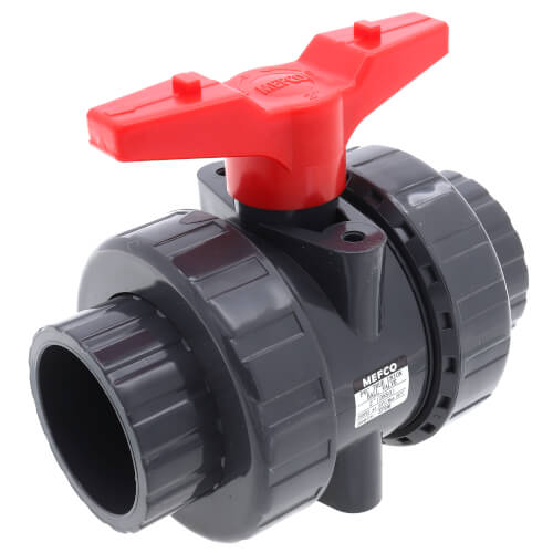 Main product image of 2" 772ST SCH 80 Gray True Union PVC Ball Valve (Solvent & Threaded)