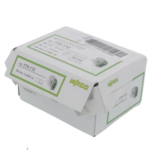 Main product image of Pushwire Connector for Junction Boxes, 18-12 AWG - 2 Ports, Green (Box of 100)