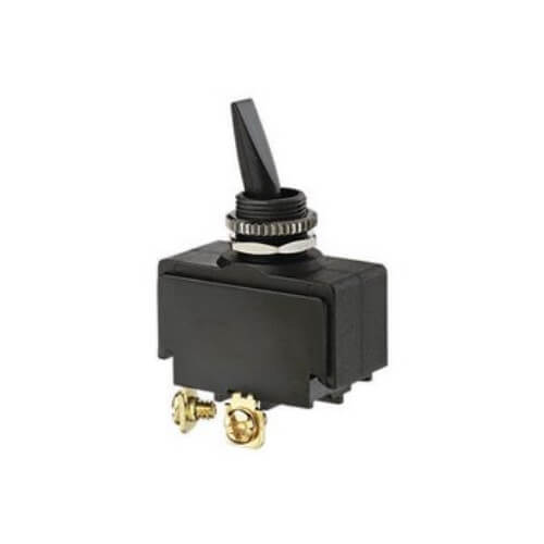 Main product image of On-Off SPST Double Insulated Plastic Toggle Switch with Screw Termination (125/250V)