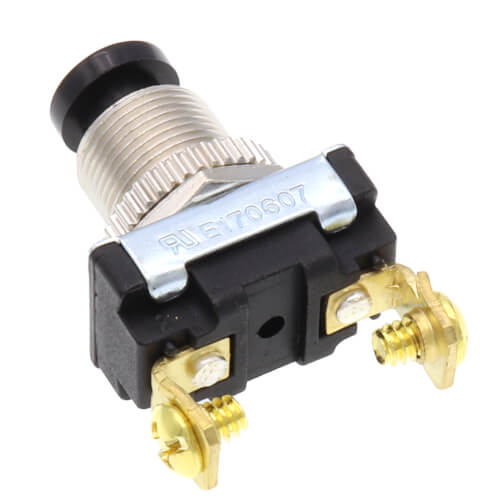 774022 Ideal 774022 Black Plastic Momentary Contact PushButton Switch with Screw