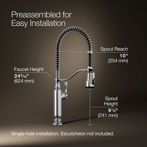Main product image of Tournant Semi-Professional 1-Handle Pull Out Kitchen Faucet with Spray (Polished Chrome), K-77515-CP