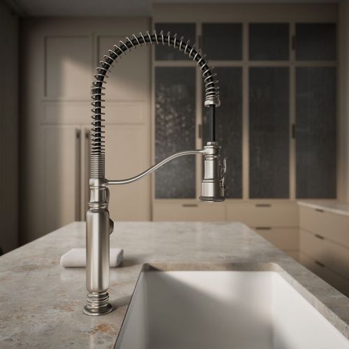 Main product image of Tournant Semi-Professional 1-Handle Pull Out Kitchen Faucet with Spray (Stainless Steel), K-77515-VS