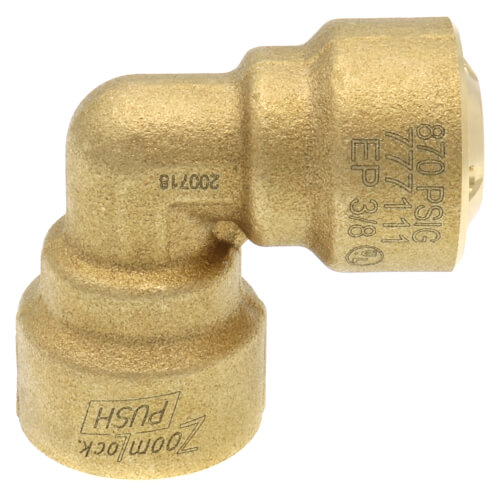 3/8" ZoomLock PUSH R410A Optimized 90-Degree Elbow (PZKP-90E6-HNBR)