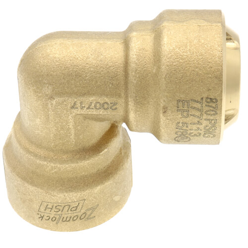 Main product image of 5/8" ZoomLock PUSH R410A Optimized 90-Degree Elbow (PZKP-90E10-HNBR)