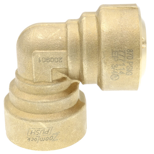 Main product image of 3/4" ZoomLock PUSH R410A Optimized 90-Degree Elbow (PZKP-90E12-HNBR)