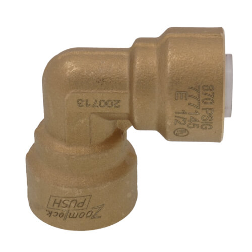 Main product image of 1/2" ZoomLock PUSH Removable 90-Degree Elbow (PZKPR-90E8)
