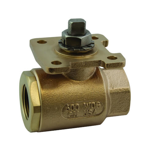 Main product image of 1/2" FNPT Full Port Actuator-Ready 2 Piece Bronze Ball Valve