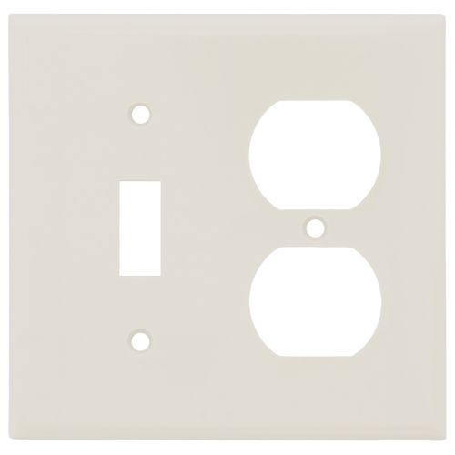 Main product image of 2-Gang Electrical Wall Plate, Duplex Receptacle & Toggle Switch (Light Almond)