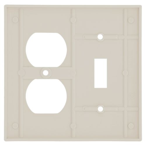 Main product image of 2-Gang Electrical Wall Plate, Duplex Receptacle & Toggle Switch (Light Almond)