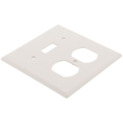 Main product image of 2-Gang Electrical Wall Plate, Duplex Receptacle & Toggle Switch (Light Almond)