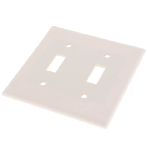 Main product image of 2-Gang Electrical Wall Plate, Toggle Switch (Light Almond)